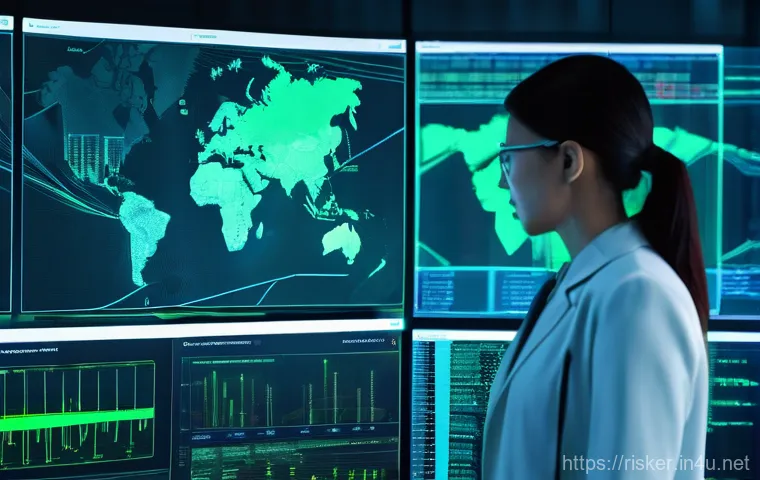 위험평가 기술 이론과 실제 - **Prompt 1: Navigating Hidden Digital Threats with AI Insight**
"A wide shot of a futuristic, sl...