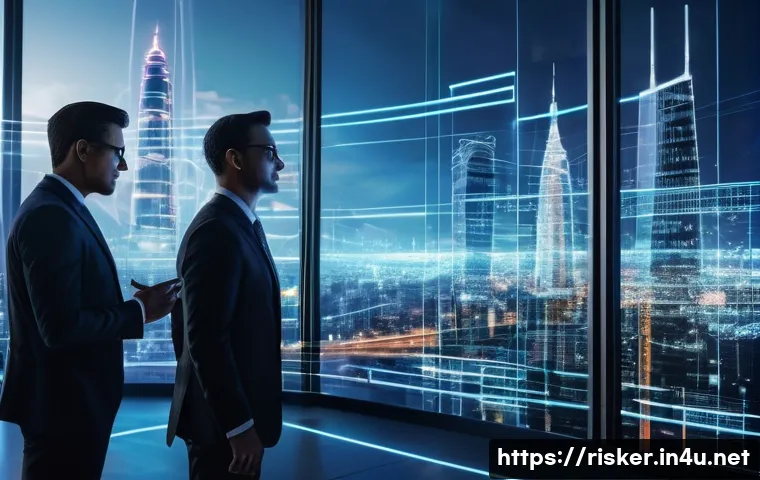 위험관리기술자와 관련된 최신 트렌드 - AI and Emerging Tech Risk Management**
"A futuristic cityscape at twilight, where intricate, glowing...